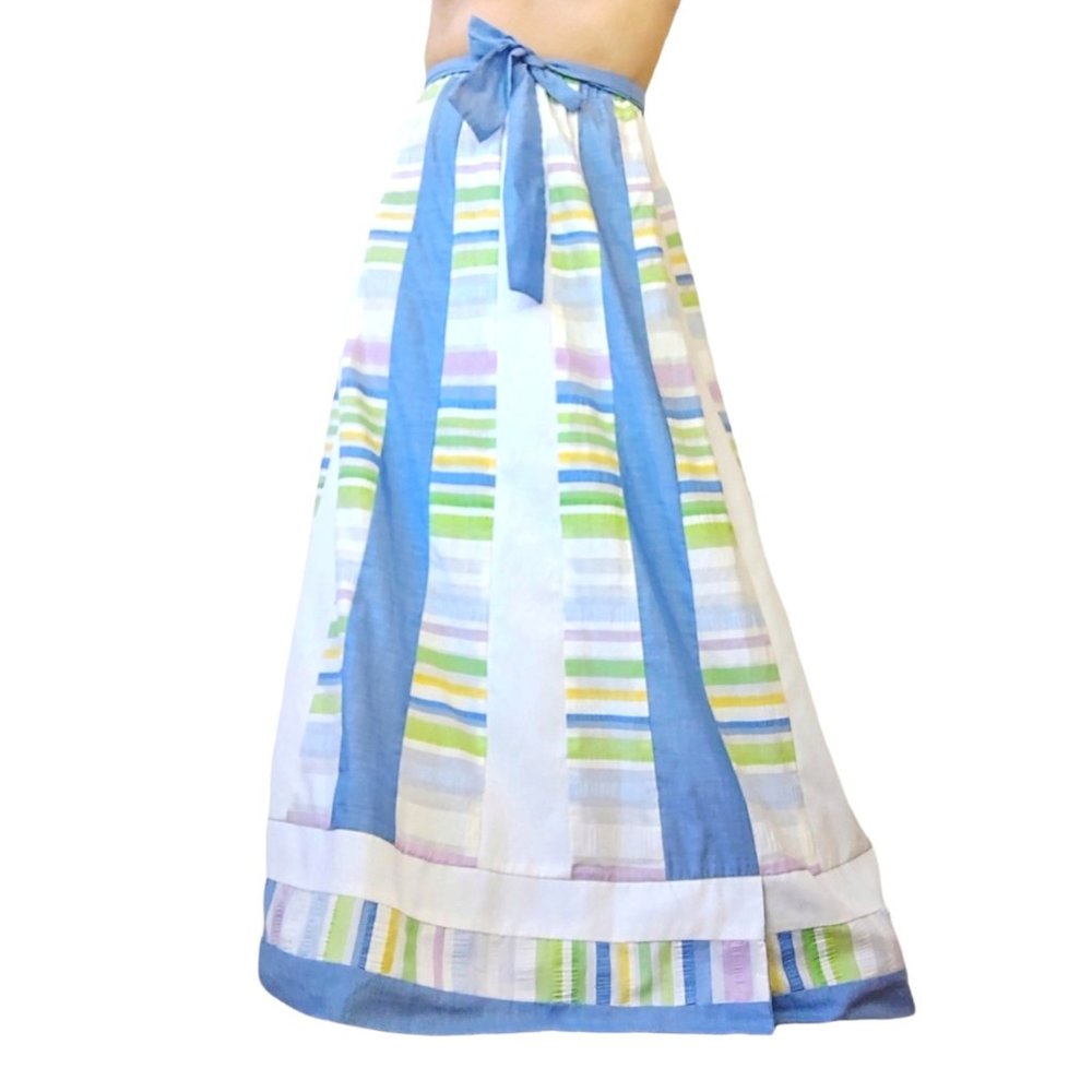 Vintage 70's pastel floral patchwork high waisted skirt